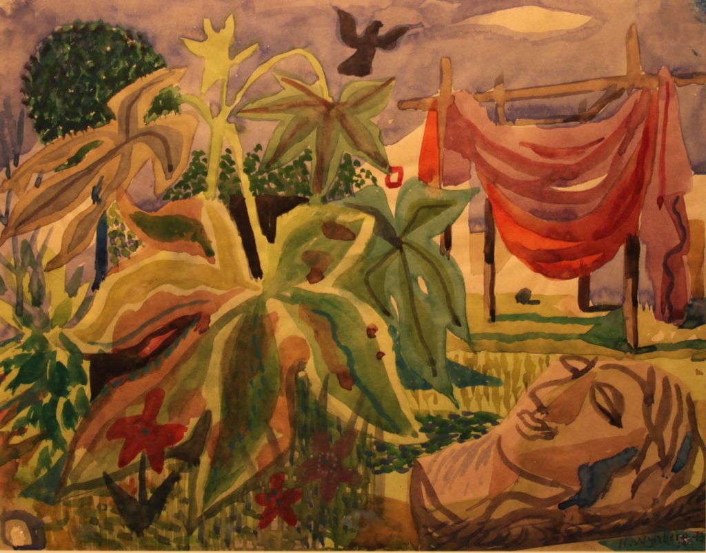 Wijnberg_tuin_met_liggend_kop_aquarel_1943