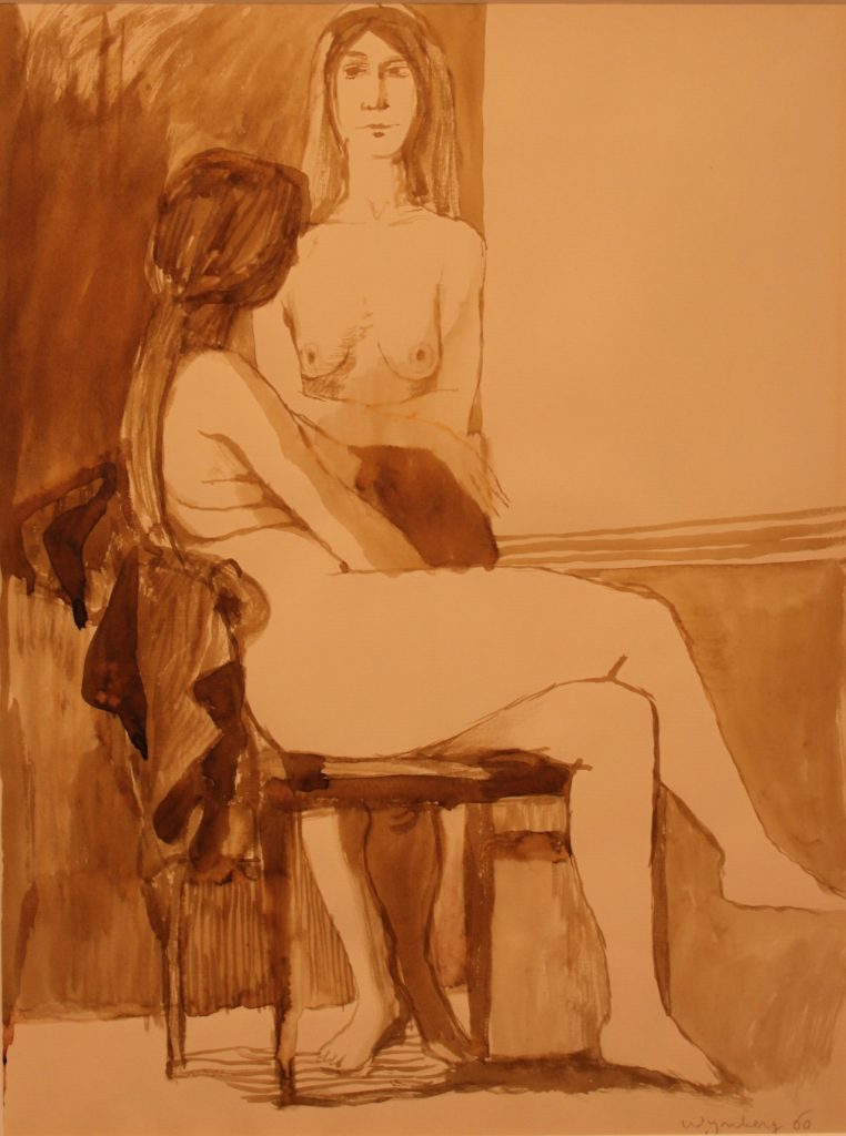 wijnberg-1960-twee_modellen-penseel-sepia