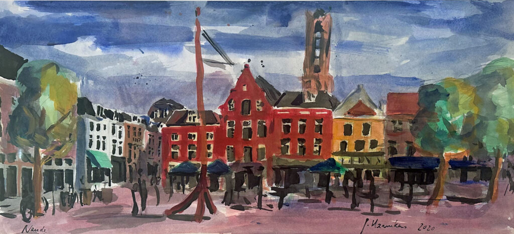 Utrecht Neude Aquarel