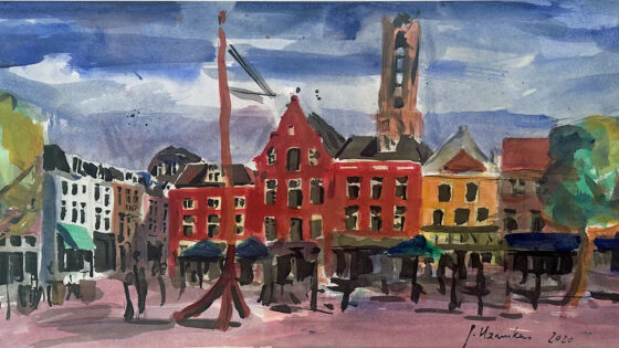 Utrecht Neude Aquarel