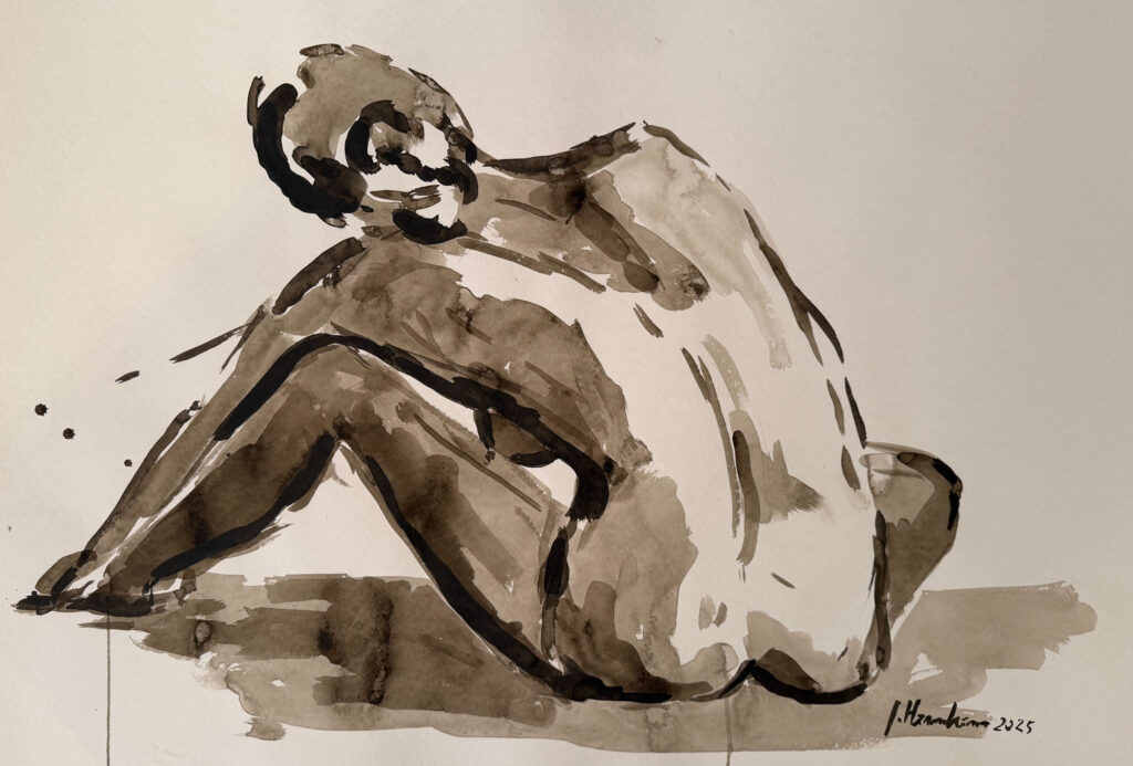 Jeroen Hermkens, zittend naakt