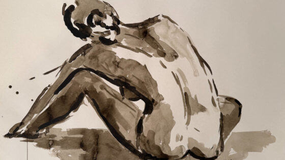 Jeroen Hermkens, zittend naakt